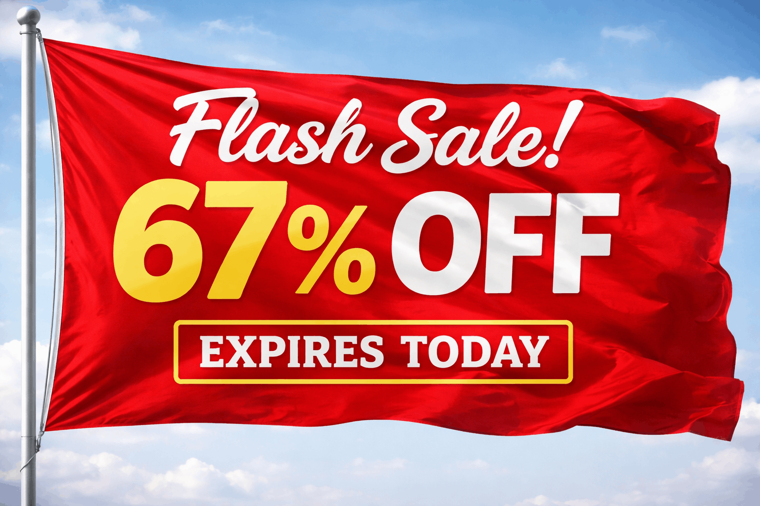 Vente flash 67 % de réduction expire aujourd'hui